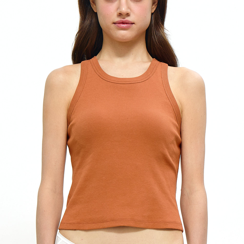 Wacoal Lingerie เสื้อแขนกุดเสริมบรา ผ้าร่อง (Rib) รุ่น WH4A06 สีน้ำตาล (BR)