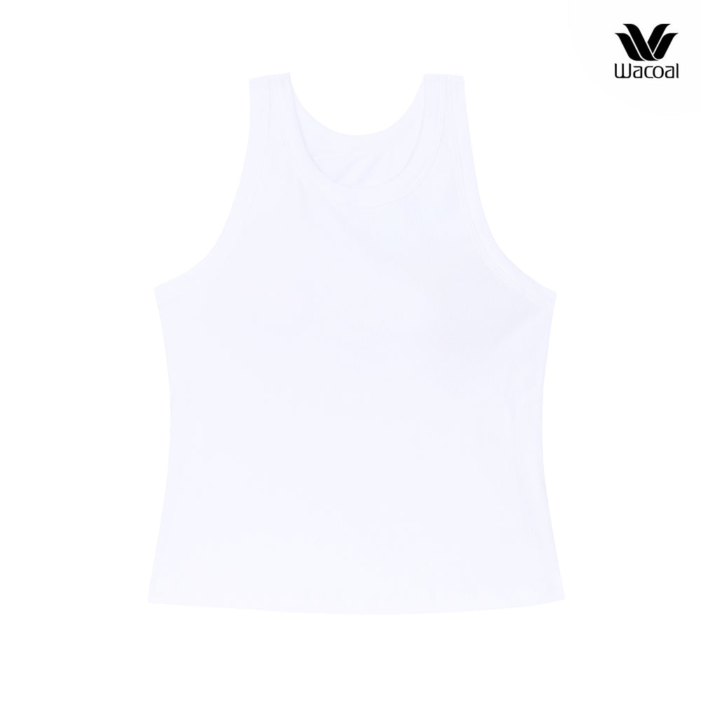 Wacoal Lingerie เสื้อแขนกุดเสริมบรา ผ้าร่อง (Rib) รุ่น WH4A06 สีขาว (WH)