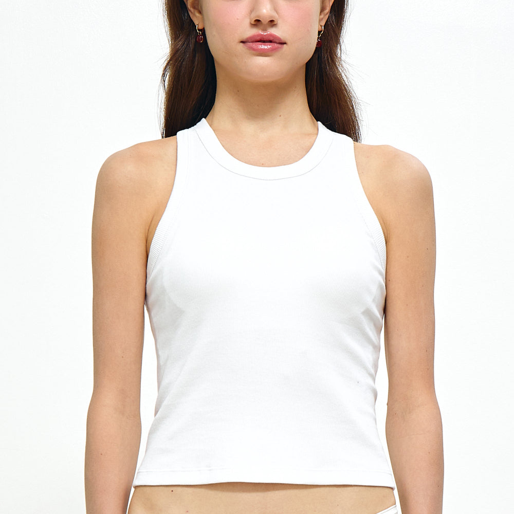 Wacoal Lingerie เสื้อแขนกุดเสริมบรา ผ้าร่อง (Rib) รุ่น WH4A06 สีขาว (WH)