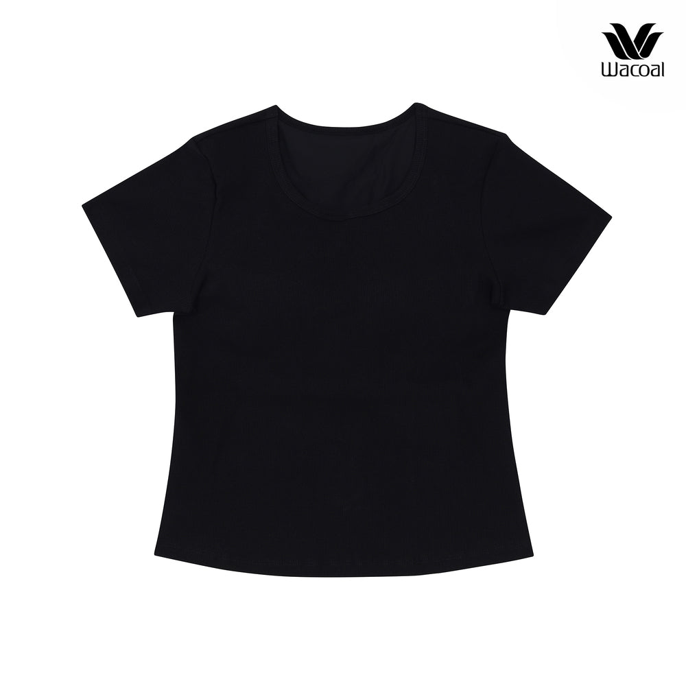 Wacoal Lingerie เสื้อแขนสั้นเสริมบรา รุ่น WH4A07 สีดำ (BL)