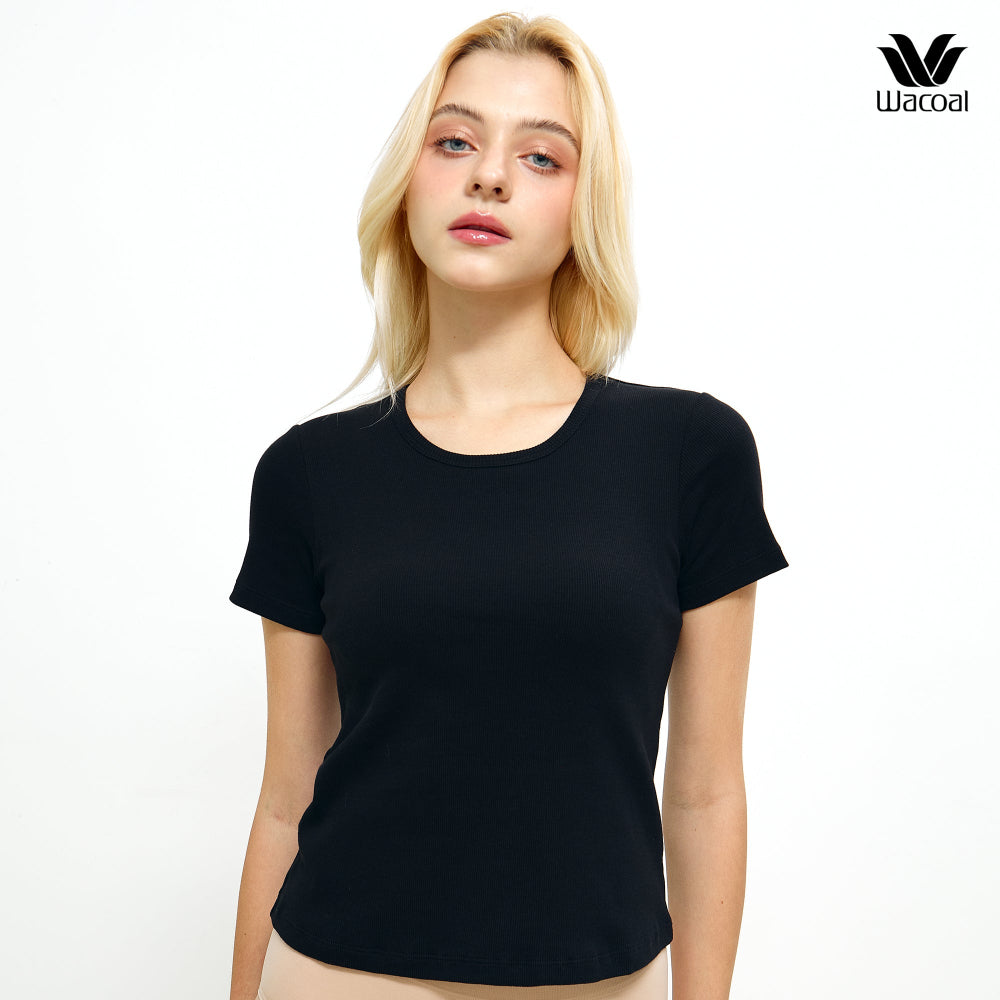 Wacoal เสื้อยืดเสริมบรา Bra Top รุ่น WH4A07 สีดำ (BL)