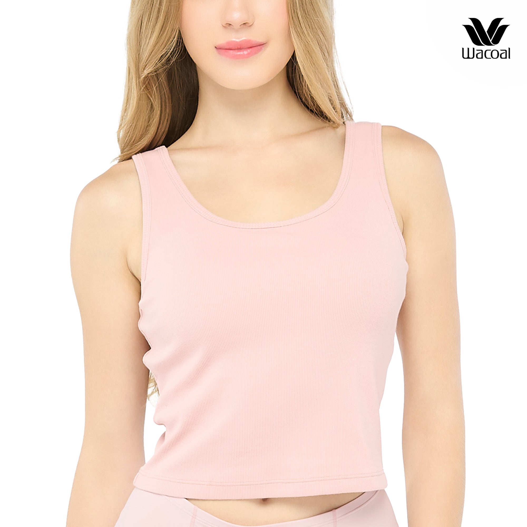 Wacoal Bra Tops เสื้อกล้ามมีบราในตัว รูปแบบคอและหลังกลม รุ่น WH4C17 สีชมพู (CP)