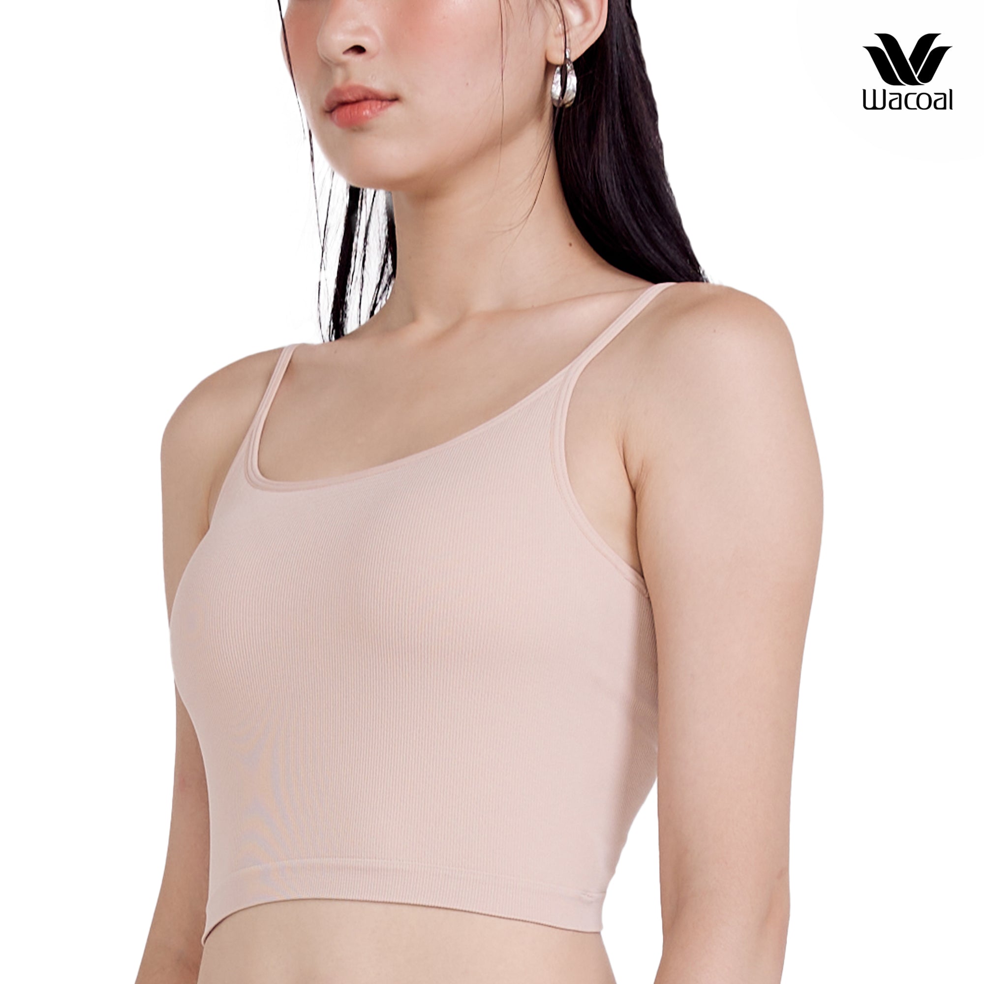 Wacoal Mood Comfy เสื้อสายเดี่ยว มีบราในตัว รุ่น WH4M03 สีเบจ (BE)