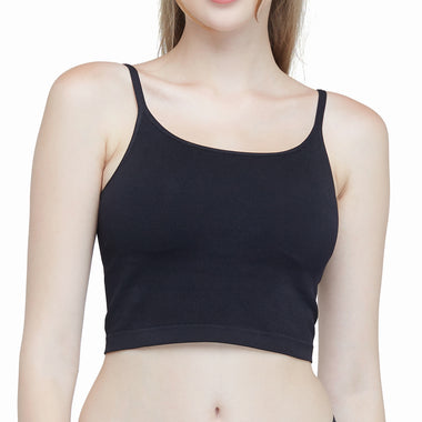 Wacoal Mood Comfy tank top with built-in bra, model WH4M03, black (BL)