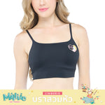Millie &amp; Friends short-sleeved pullover bra with cat print, model WH4N12, black (BL)