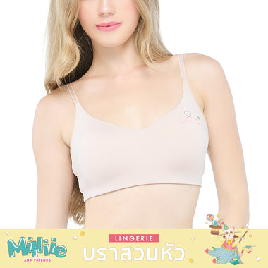 Millie & Friends บรามีตะขอ สกรีนตัวเขียนคำว่า Millie รุ่น WH4N13 สีเบจ (BE)