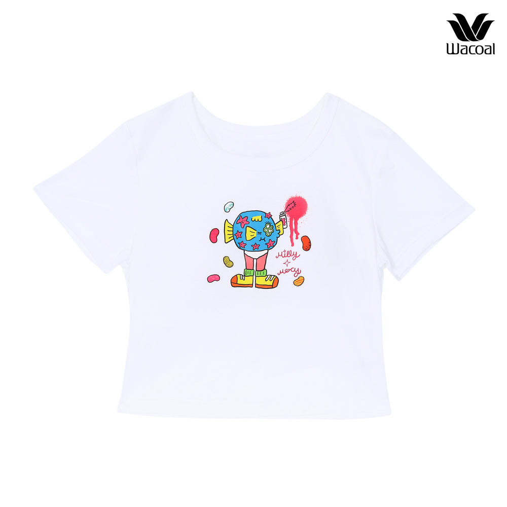 Wacoal X Milly & Mercy เสื้อยืดมีบราในตัว รุ่น WH4N19 สีขาว (WH)