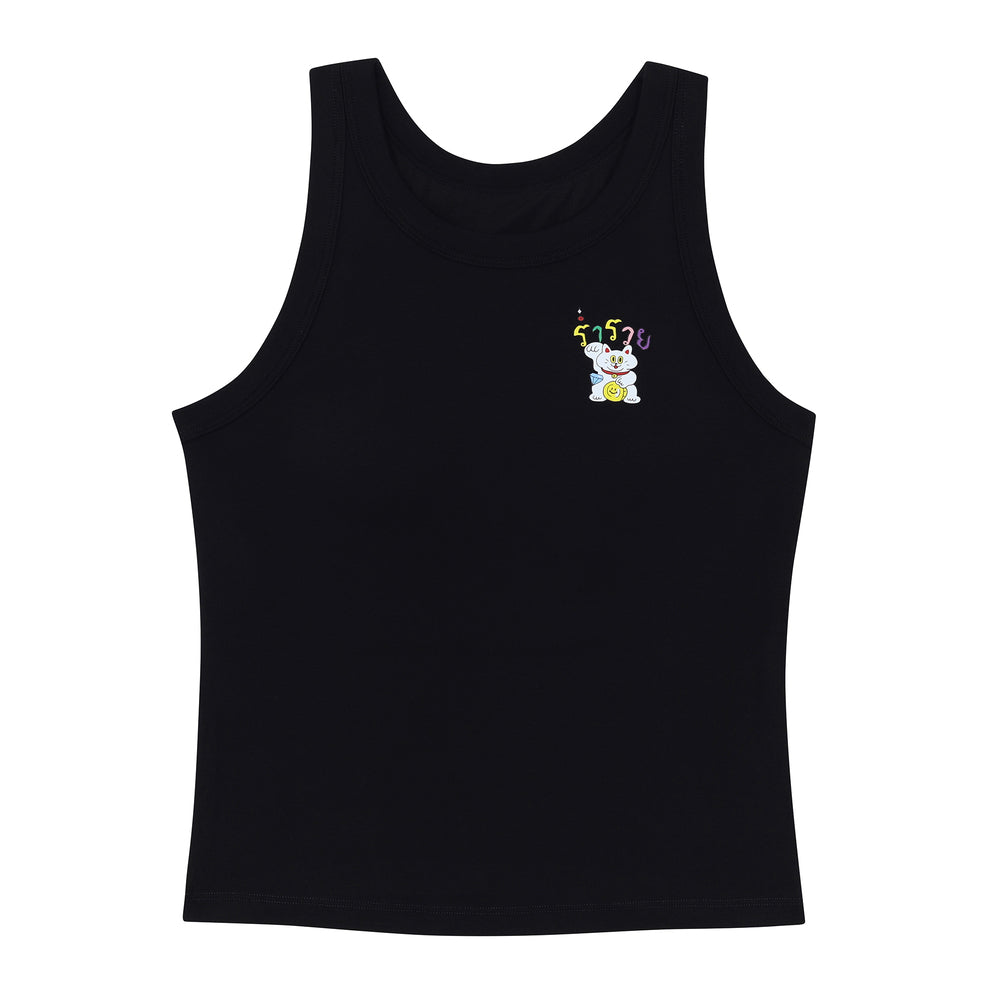 Wacoal X Sahred Toy Bra Top เสื้อกล้ามมีบรา ลายร่ำรวยเงินทอง (RICH) รุ่น WH4N25 สีดำ (BL)