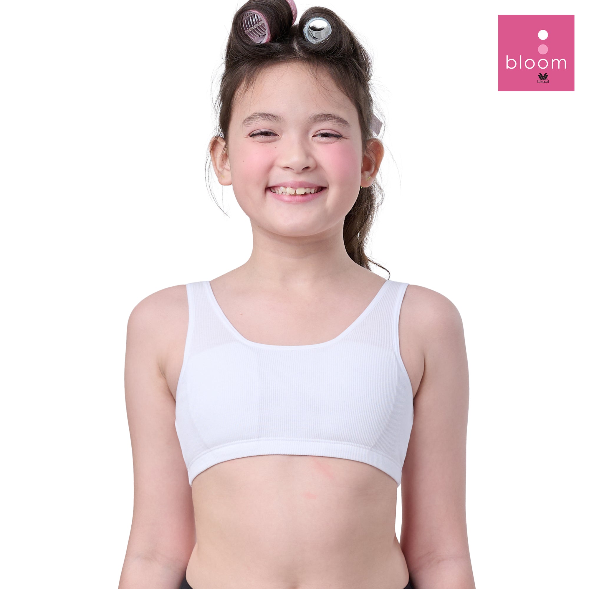 Wacoal Bloom Step 2 ชุดชั้นในสำหรับเด็ก เสื้อกล้ามครึ่งตัวแบบเรียบ Pack 2 ชิ้น รุ่น WH6H08 สีขาว (WH)