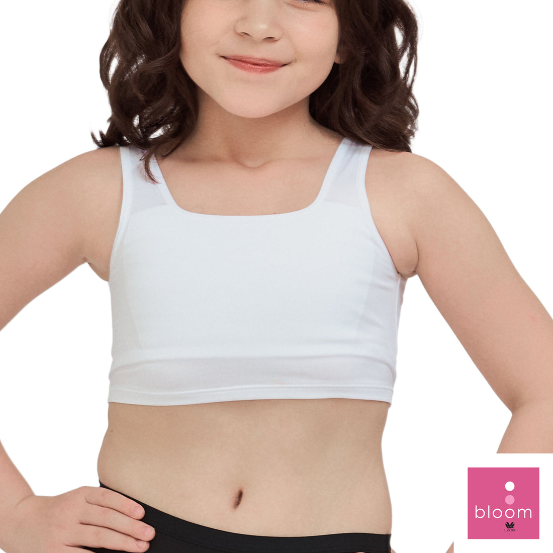 Wacoal Bloom Step 2 children's underwear Plain half tank top, model WH6K19