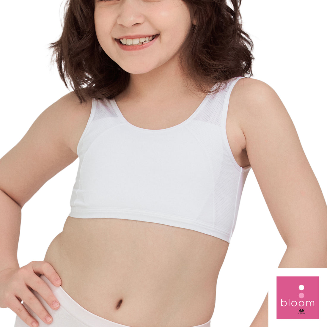 Wacoal Bloom Step 2 children's underwear Plain half tank top, model WH6K20