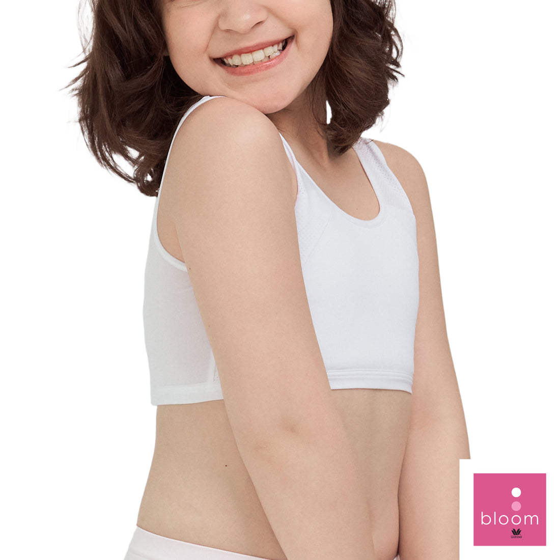 Wacoal Bloom Step 2 children's underwear Plain half tank top, model WH6K20