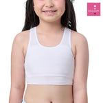 Wacoal Bloom Step 1 Children's Underwear, Plain Half-Body Tank Top, Model WH6K23, White (WH)