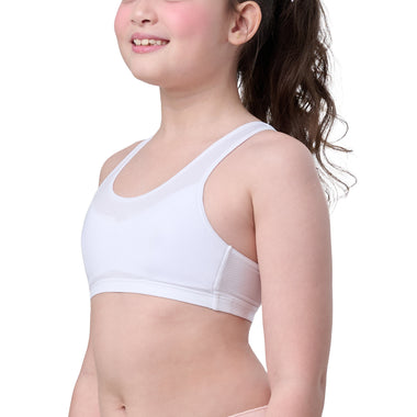 Wacoal Bloom Step 2 ชุดชั้นในสำหรับเด็ก เสื้อกล้ามครึ่งตัว แบบเรียบ รุ่น WH6L27