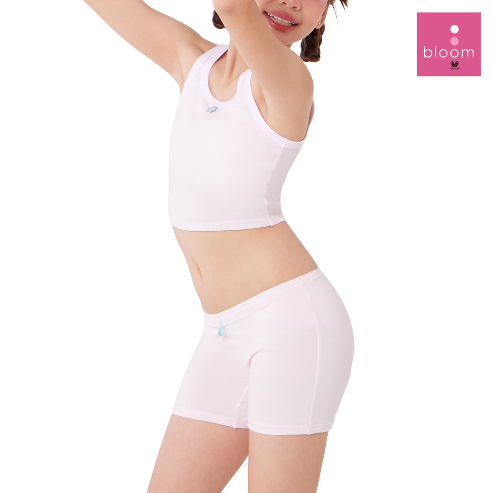 Wacoal Bloom Step 2 ชุดชั้นในสำหรับเด็ก เสื้อในเด็ก รุ่น WH6L32 เข้าคู่ กางเกงขาสั้นกันโป๊ รุ่น MU6L32 สีชมพู (PI)