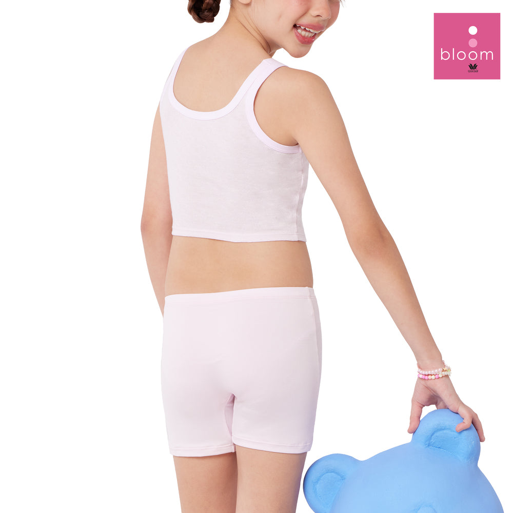 Wacoal Bloom Step 2 ชุดชั้นในสำหรับเด็ก เสื้อในเด็ก รุ่น WH6L32 เข้าคู่ กางเกงขาสั้นกันโป๊ รุ่น MU6L32 สีชมพู (PI)