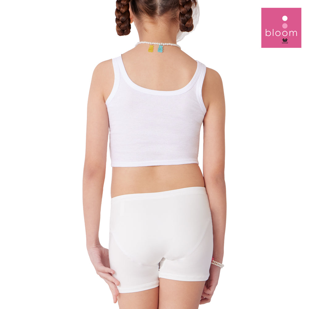 Wacoal Bloom Step 2 ชุดชั้นในสำหรับเด็ก เสื้อในเด็ก รุ่น WH6L32 เข้าคู่ กางเกงขาสั้นกันโป๊ รุ่น MU6L32 สีขาว (WH)