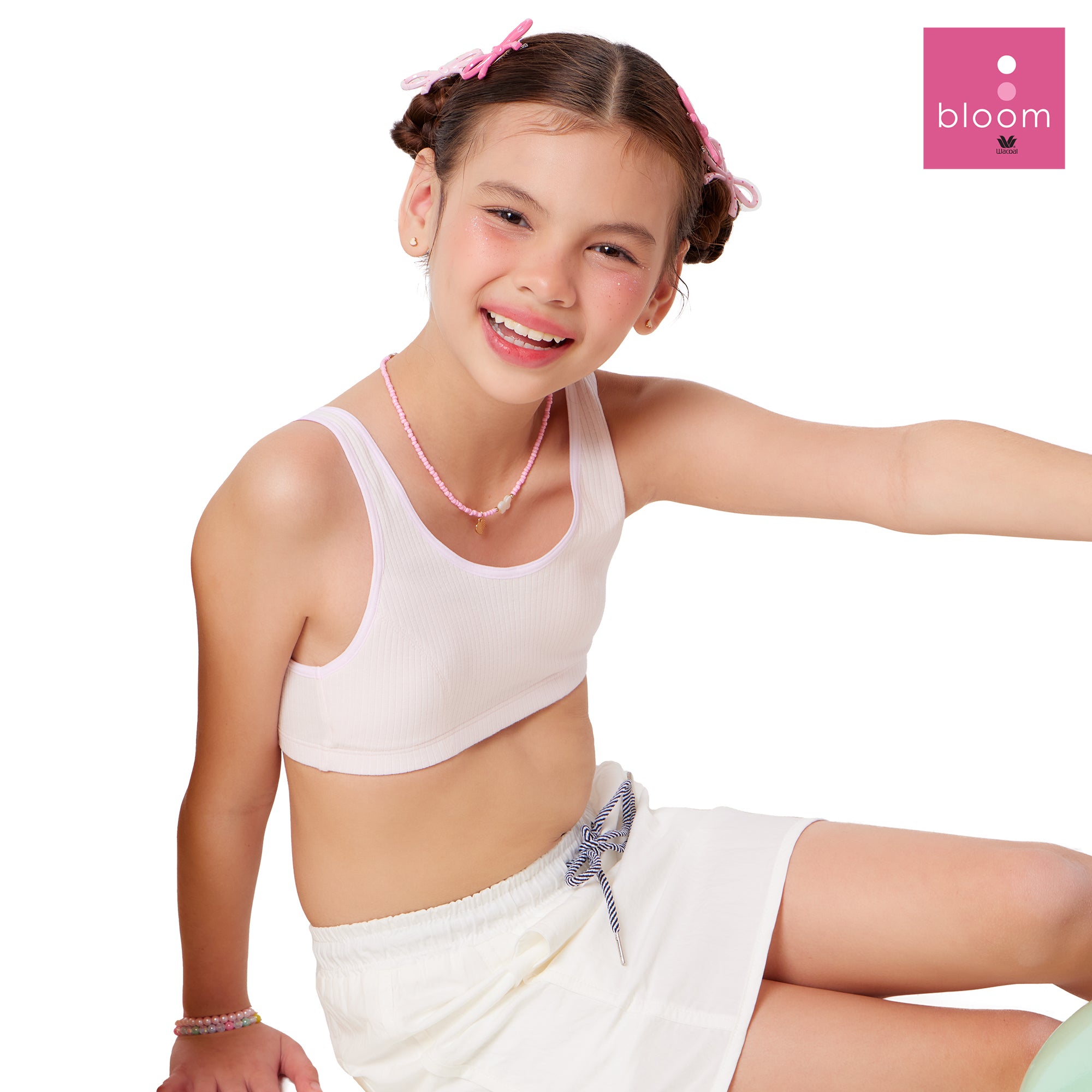 Wacoal Bloom Step 2 ชุดชั้นในสำหรับเด็ก เสื้อในเด็ก รุ่น WH6L33 สีชมพู (PI)