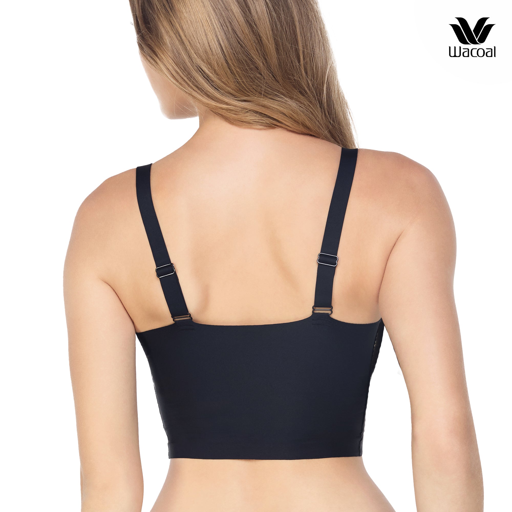 Wacoal Camisole bra บราสวมหัวรูปแบบคอแหลม หลังตรง รุ่น WH9E24 สีดำ (BL)