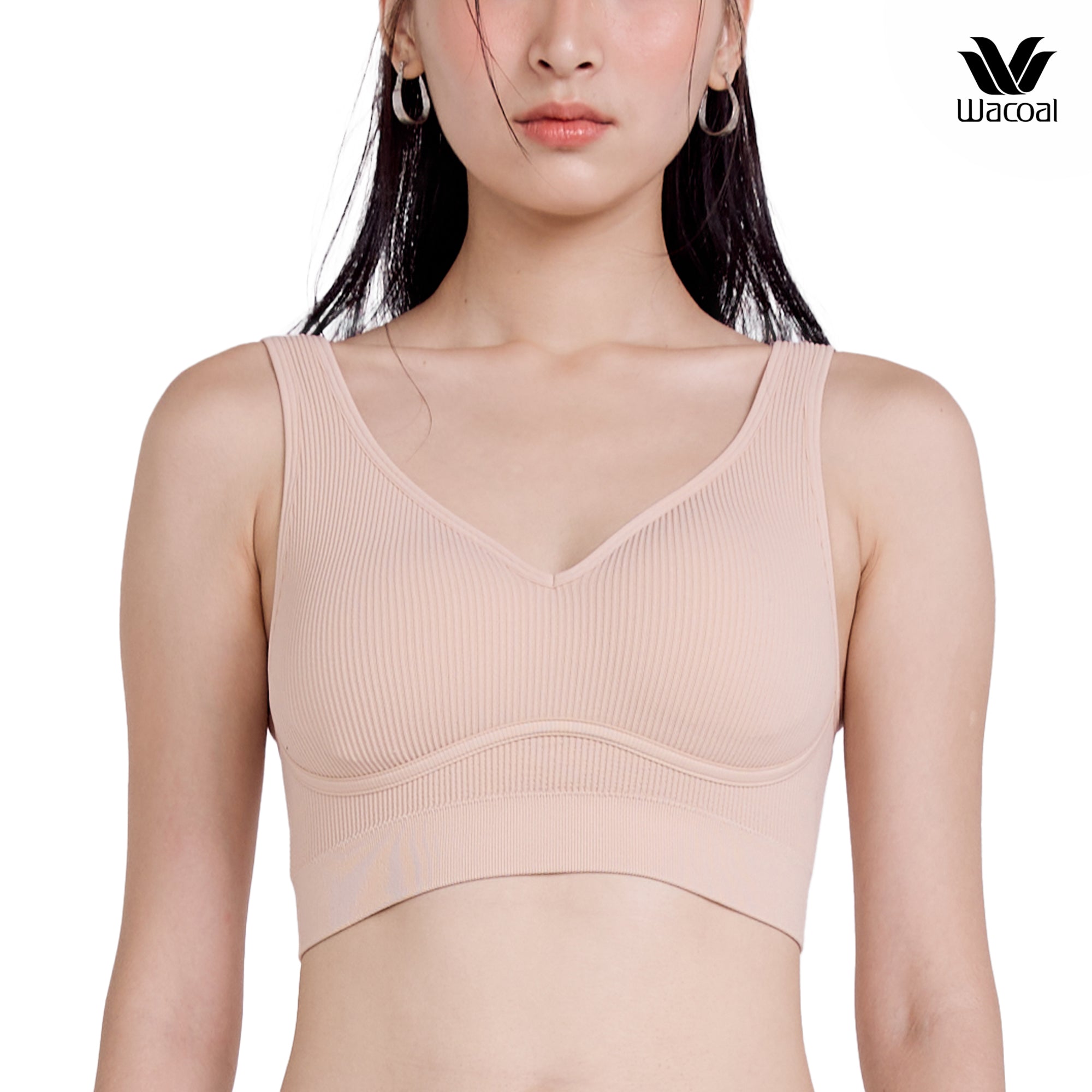 Wacoal Mood Comfy เสื้อกล้ามตัวสั้น มีบราในตัว รุ่น WH9M36 สีเบจ (BE)