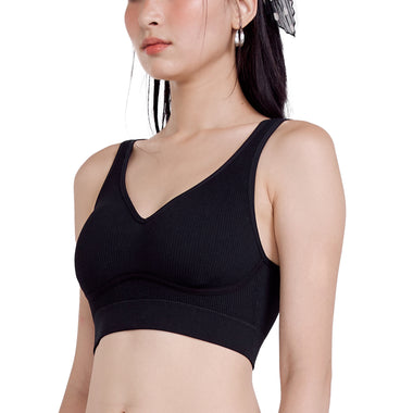 Wacoal Mood Comfy เสื้อกล้ามตัวสั้น มีบราในตัว รุ่น WH9M36 สีดำ (BL)