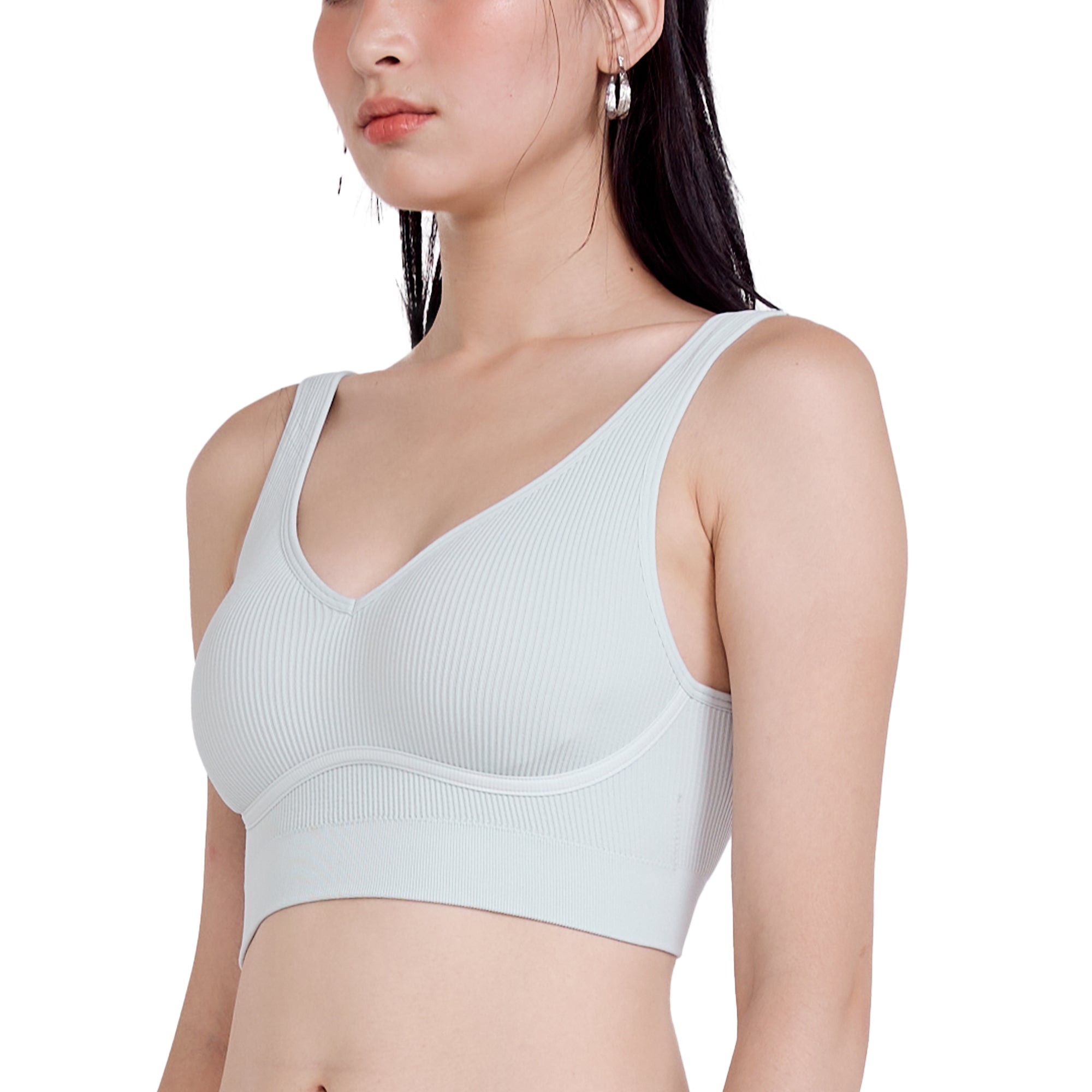 Wacoal Mood Comfy เสื้อกล้ามตัวสั้น มีบราในตัว รุ่น WH9M36 สีฟ้าอมเขียวอ่อน (LT)