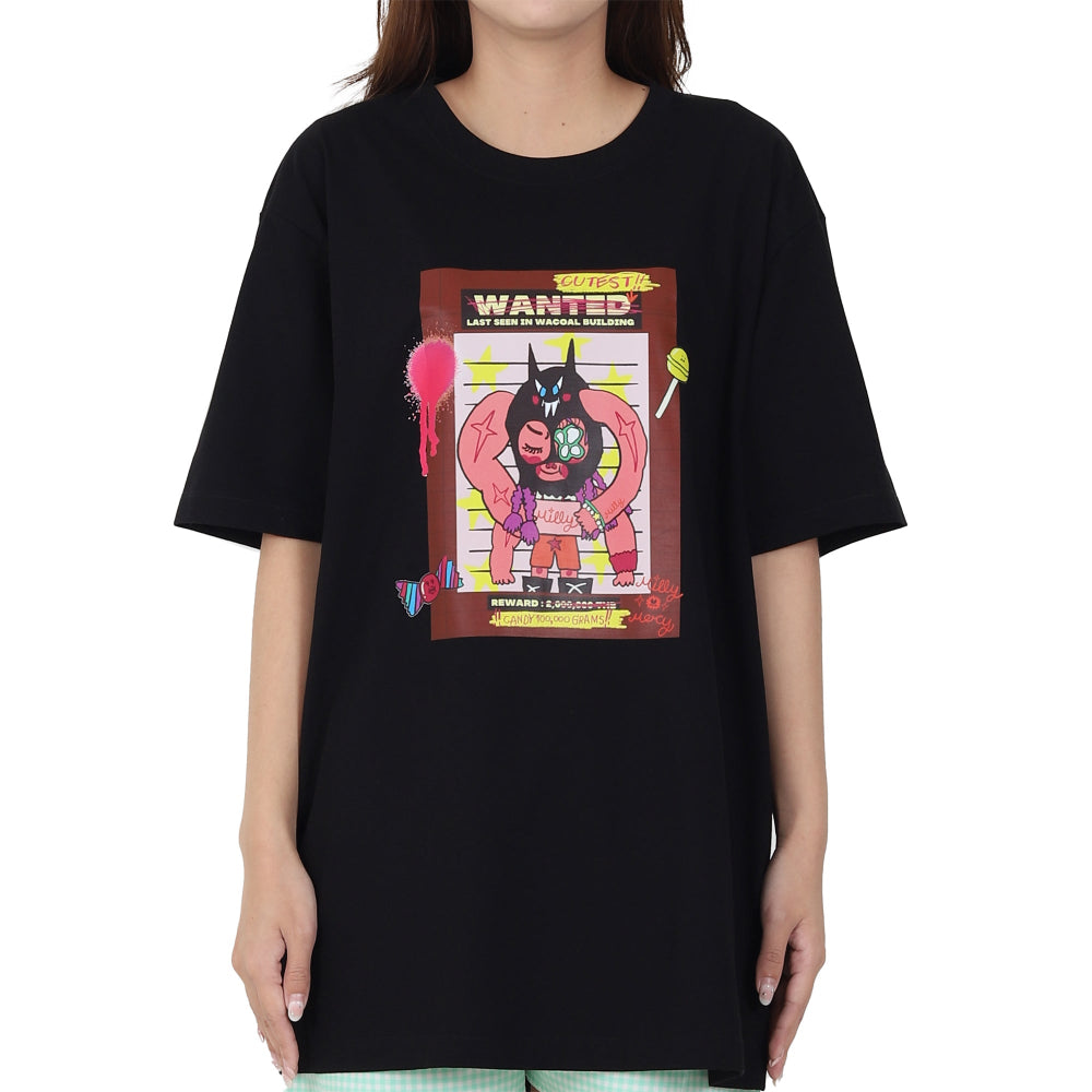 Wacoal X Milly & Mercy เสื้อยืด Oversized รุ่น WN3D13 สีดำ (BL)