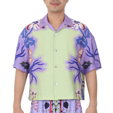Wacoal Sleep Wear Summer Breeze Collection Hawaiian Shirt Model WN3D15 Green (GR)