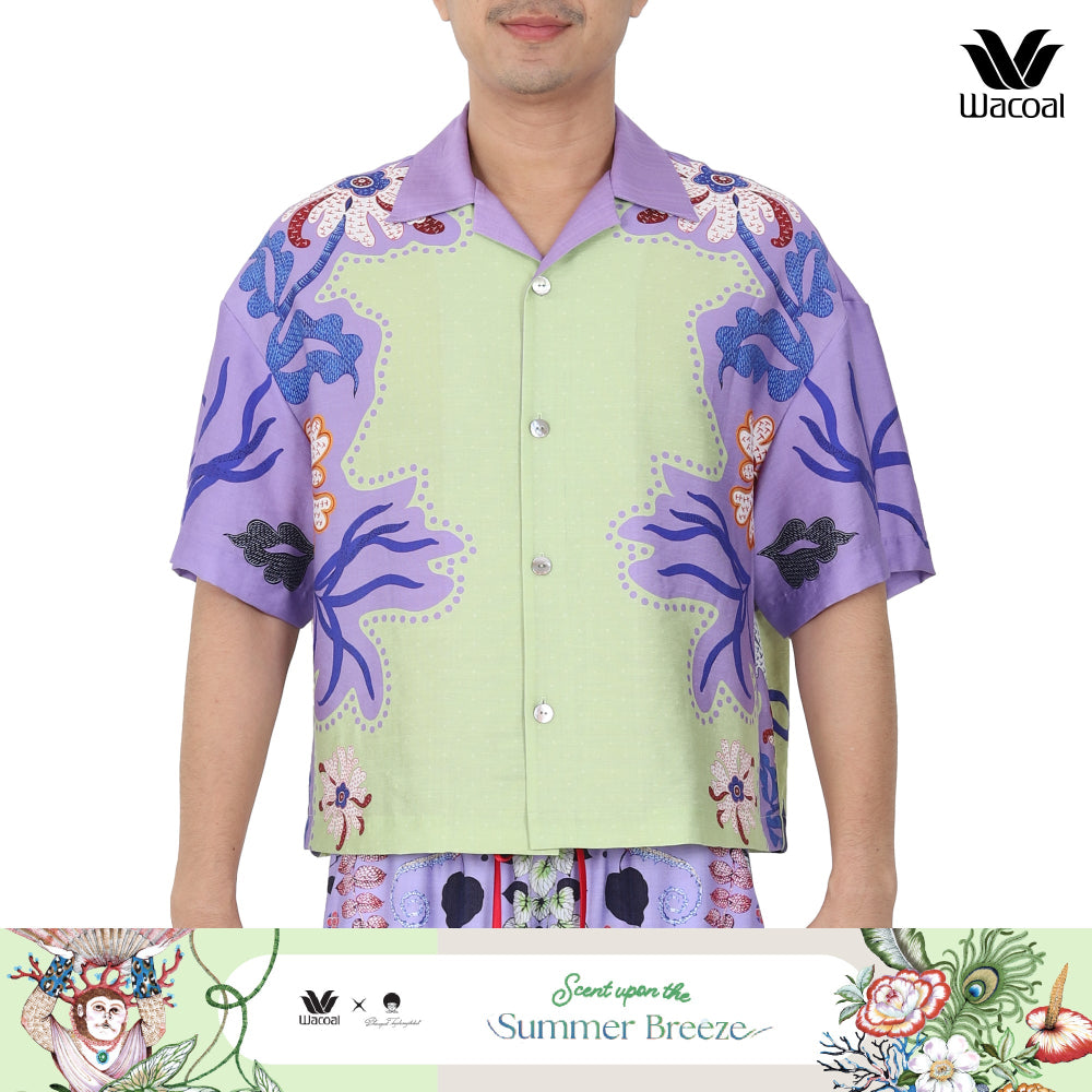 Wacoal Sleep Wear Summer Breeze Collection เสื้อเชิ้ตฮาวาย รุ่น WN3D15 สีเขียว (GR)