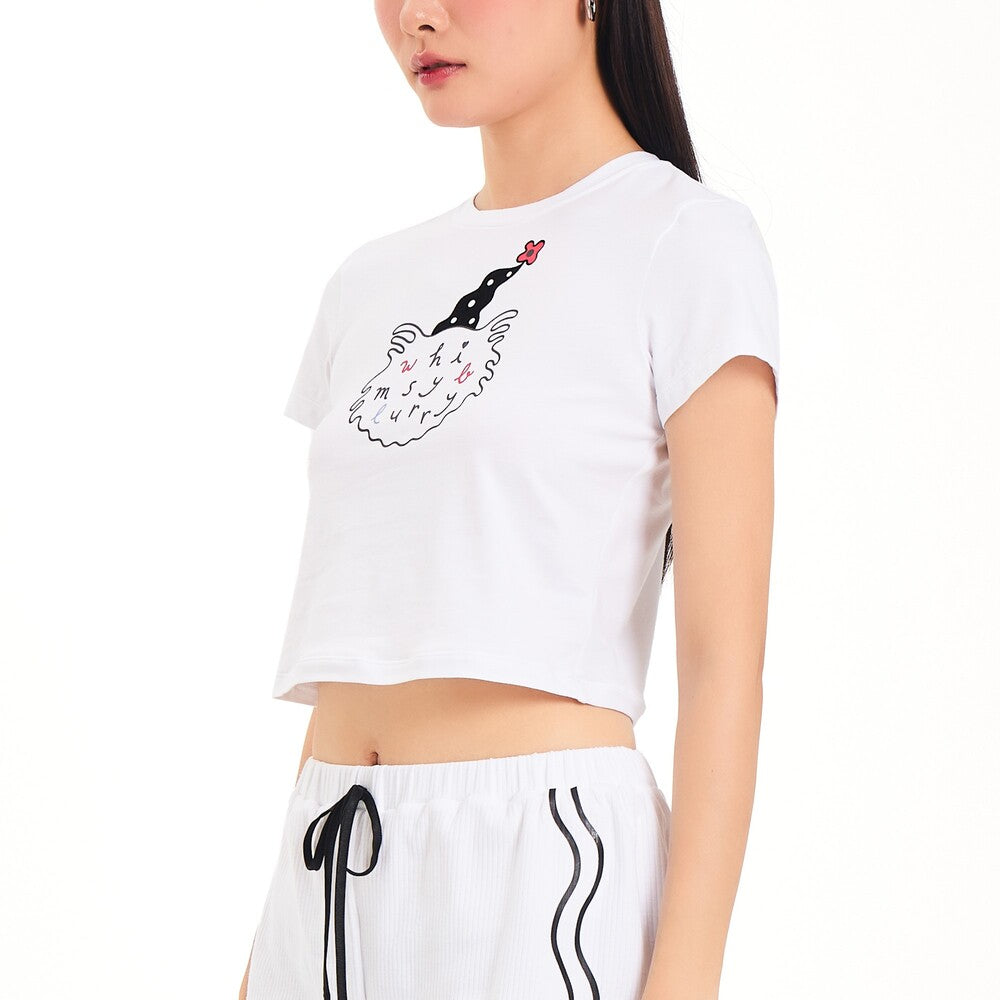 Wacoal Styled by Whimsy Blurry เสื้อยืดคอกลมตัวสั้น รุ่น WN3D30 สีขาว (WP)