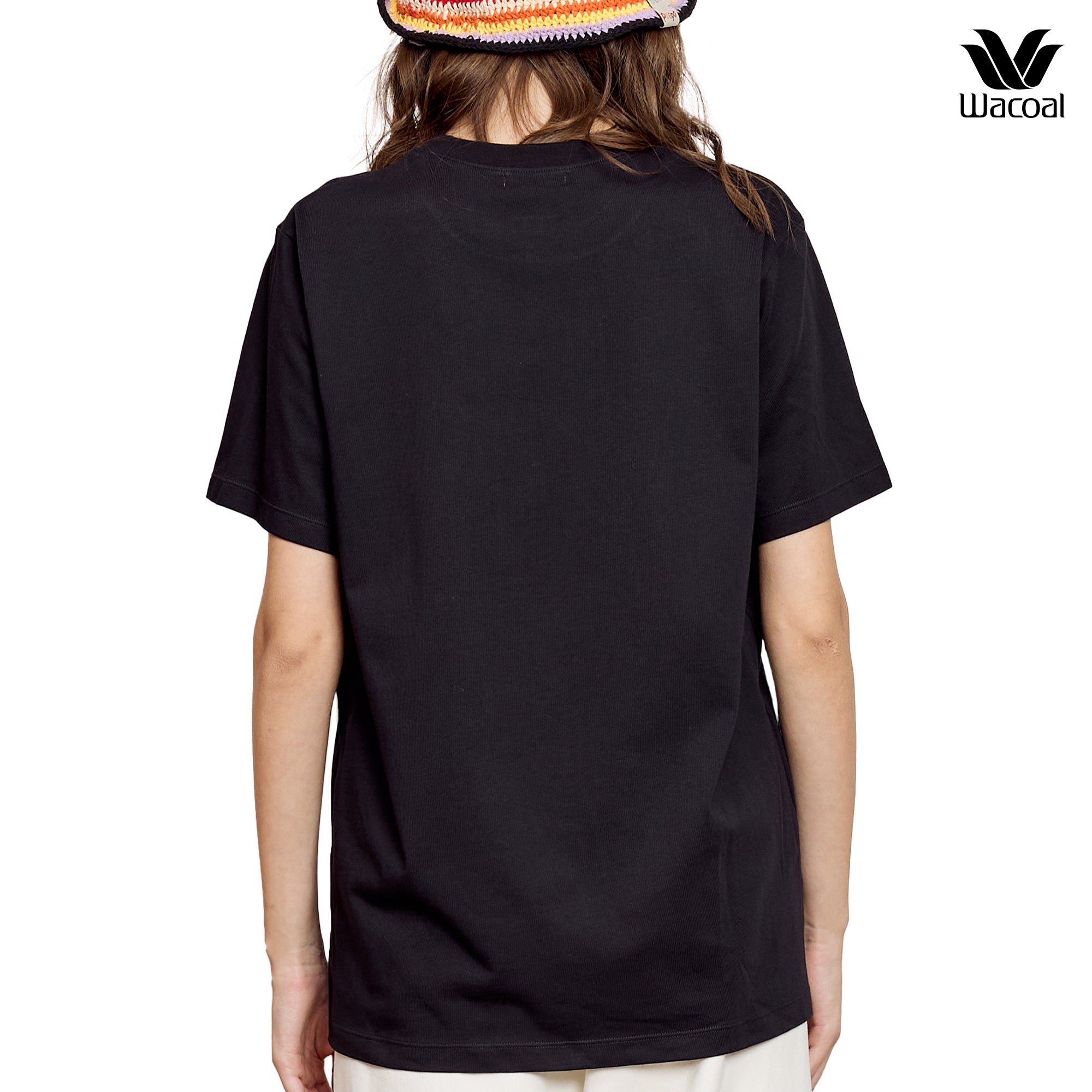 Wacoal Any Thai Any Where Collection วาโก้ เสื้อยืดแขนสั้น Oversized พิมพ์ลายช้าง รุ่น WN3V01 สีดำ (BL)