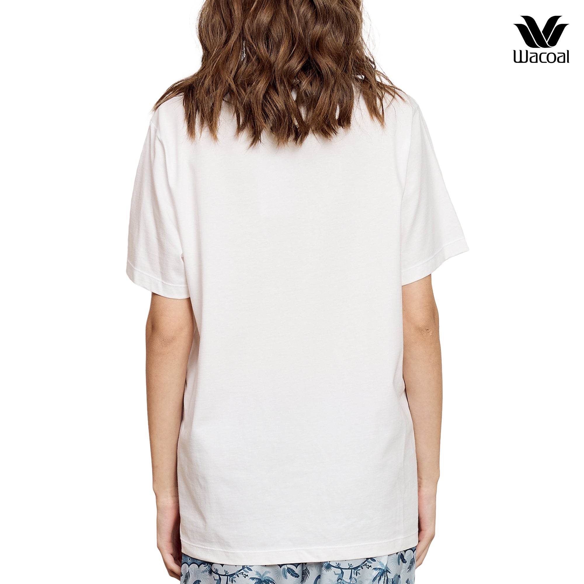 Wacoal Any Thai Any Where Collection วาโก้ เสื้อยืดแขนสั้น Oversized พิมพ์ลายช้าง รุ่น WN3V01 สีขาว (WH)