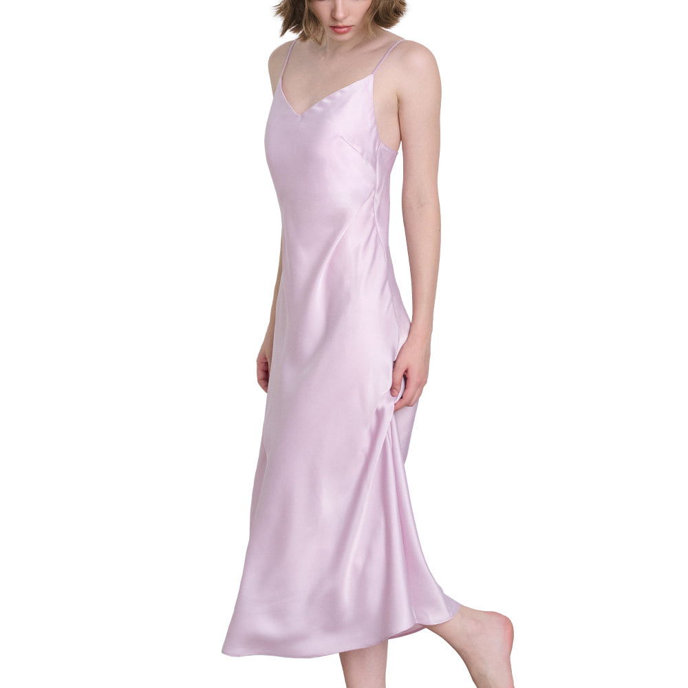 Wacoal Unban comfort ชุดนอน รูปแบบเดรส ผ้าซาติน รุ่น WN6G07 สีชมพู (PI)