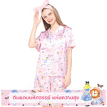 Wacoal X Meraki Alice Collection เซทชุดนอนกันโป๊แขนสั้น ขาสั้น ลายอลิซ รุ่น WN7D32 สีชมพู (PI)