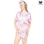 Wacoal X Meraki Alice Collection เซทชุดนอนกันโป๊แขนสั้น ขาสั้น ลายอลิซ รุ่น WN7D32 สีชมพู (PI)