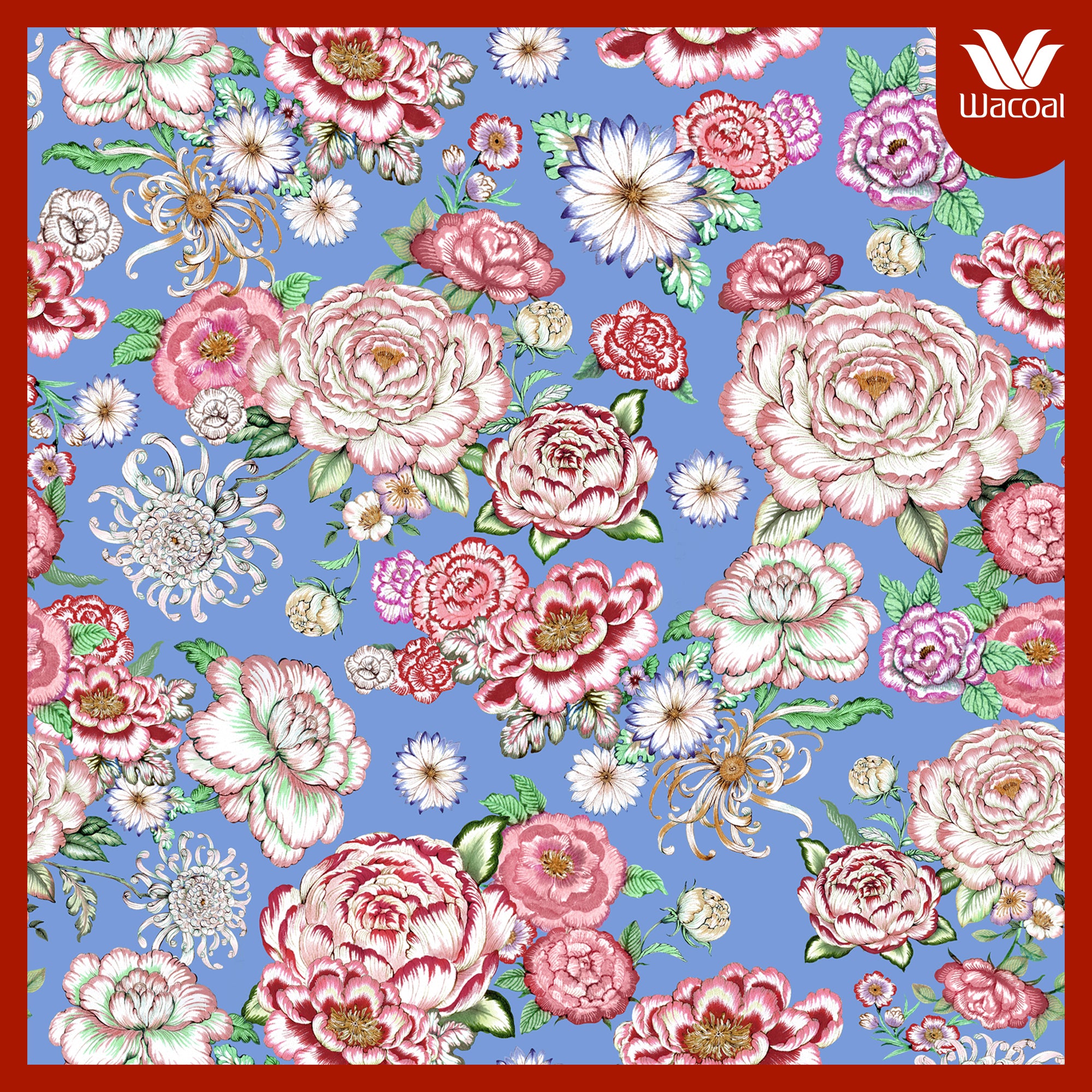 Wacoal X Phannapast ชุดนอนรูปแบบเสื้อแขนยาว คอฮาวาย รุ่น WN7D57 สีฟ้า (SX)