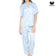 Wacoal Sleep Wear ชุดนอนผ้า Satin Set แขนสั้น ขายาว รุ่น WN7E18 สีฟ้าคราม (SM)