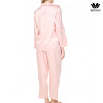 Wacoal Sleep Wear ชุดนอนผ้า Satin Set แขนยาว ขายาว รุ่น WN7E19 สีชมพูอ่อน  (LC)