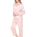Wacoal Sleep Wear ชุดนอนผ้า Satin Set แขนยาว ขายาว รุ่น WN7E19 สีชมพูอ่อน  (LC)