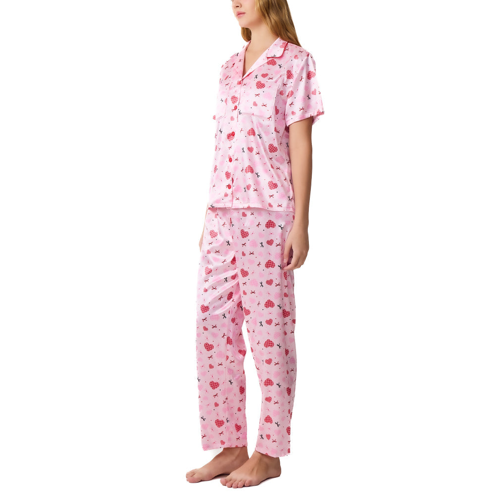 Wacoal Valentine Collection  ชุดนอนกันโป๊ แขนสั้น ขายาว รุ่น WN7V30 สีชมพู (PI)