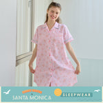 Wacoal x Santa Monica Collection Long shirt, skirt-style pajamas, Sweet Coral print, model WN8G01