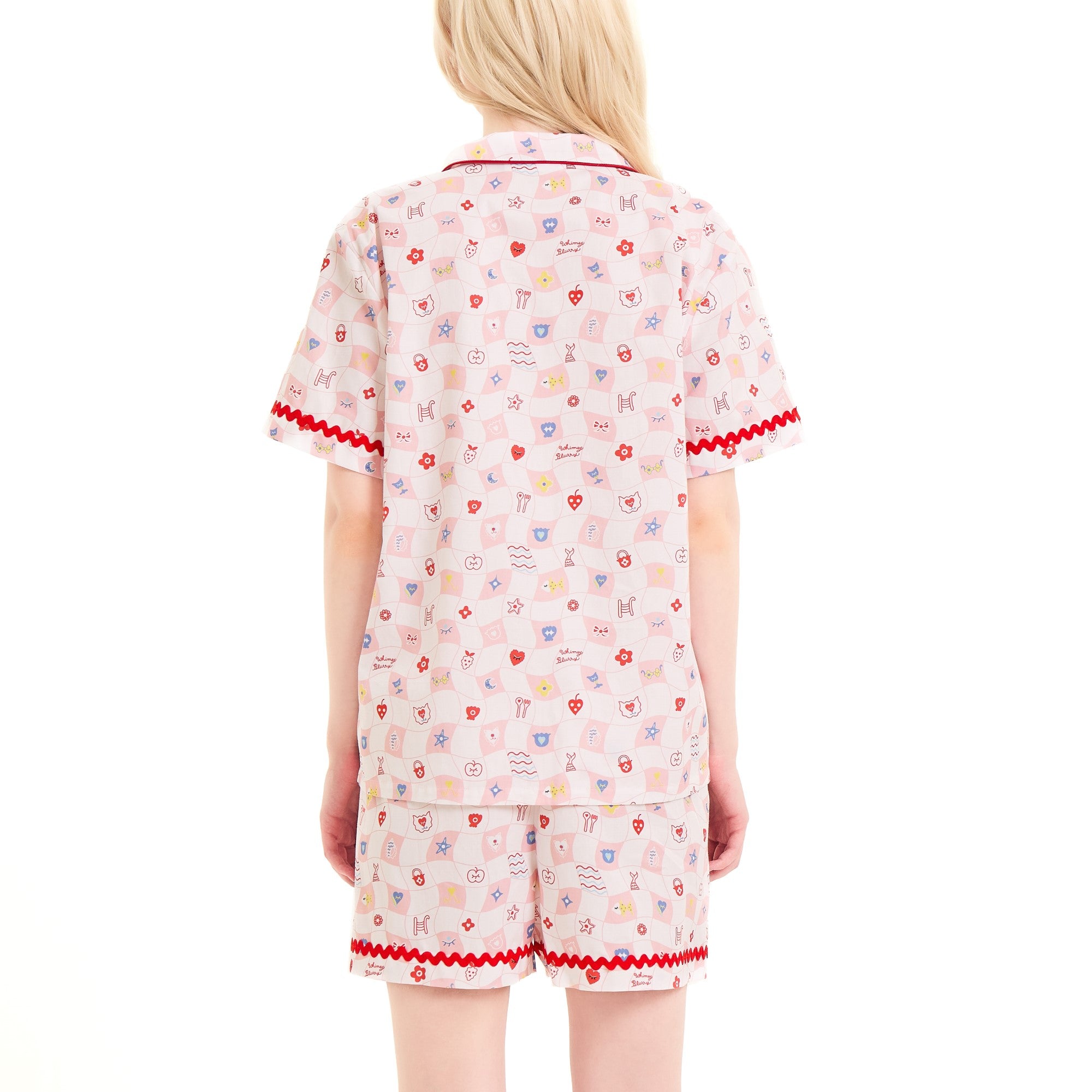 Wacoal Styled by Whimsy Blurry ชุดนอนกันโป๊แขนสั้น ขาสั้น รุ่น WN9D14 สีชมพูอมส้ม (OR)