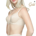 Wacoal Gold, a healthy bra with soft underwire support No sponge added, model WO1725 (paired with WO3203), flesh color (NN)