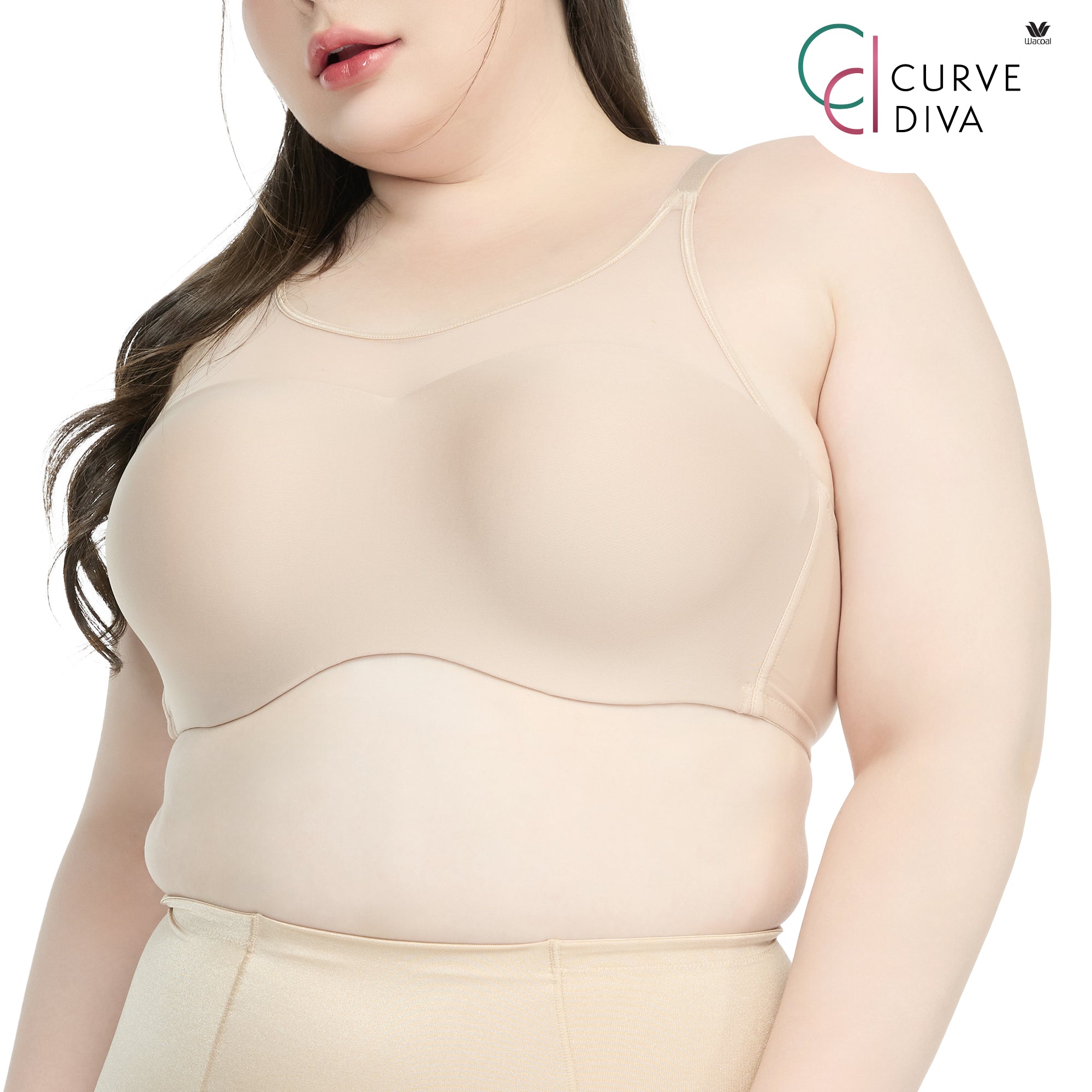 Wacoal Curve Diva บรามีโครงเก็บกระชับ สาวพลัสไซซ์ รุ่น WQ1863 สีเบจ (BE)