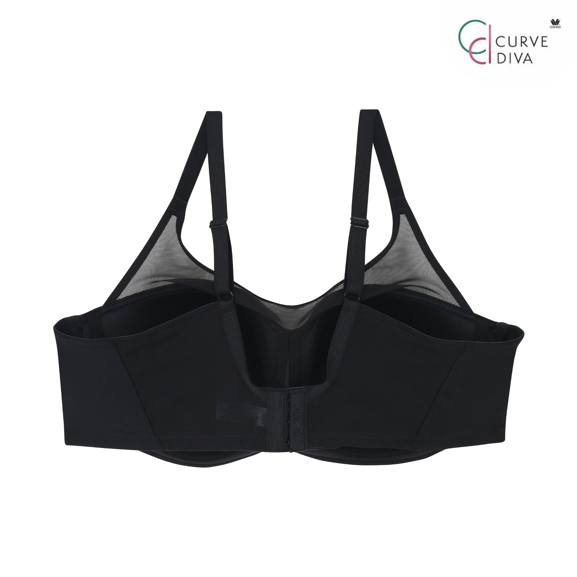 Wacoal Curve Diva บรามีโครงเก็บกระชับ สาวพลัสไซซ์ รุ่น WQ1863 สีดำ (BL)