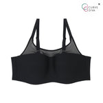 Wacoal Curve Diva, underwire bra, firming, plus size, model WQ1863, black (BL)