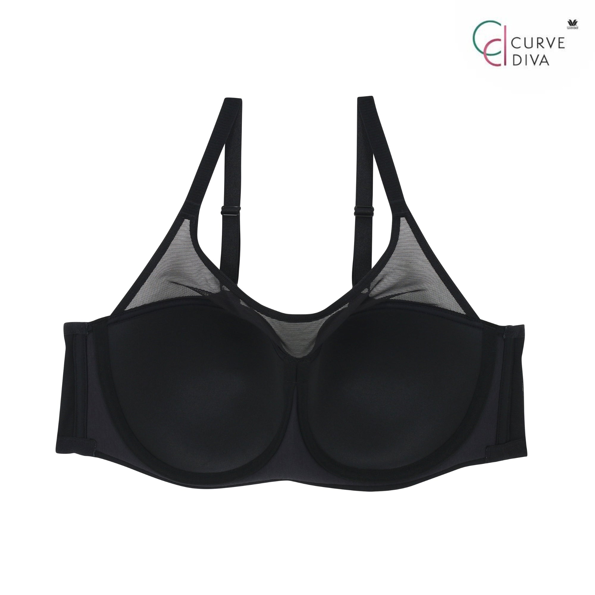 Wacoal Curve Diva บรามีโครงเก็บกระชับ สาวพลัสไซซ์ รุ่น WQ1863 สีดำ (BL)