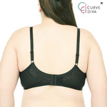 Wacoal Curve Diva, underwire bra, firming, plus size, model WQ1863, black (BL)