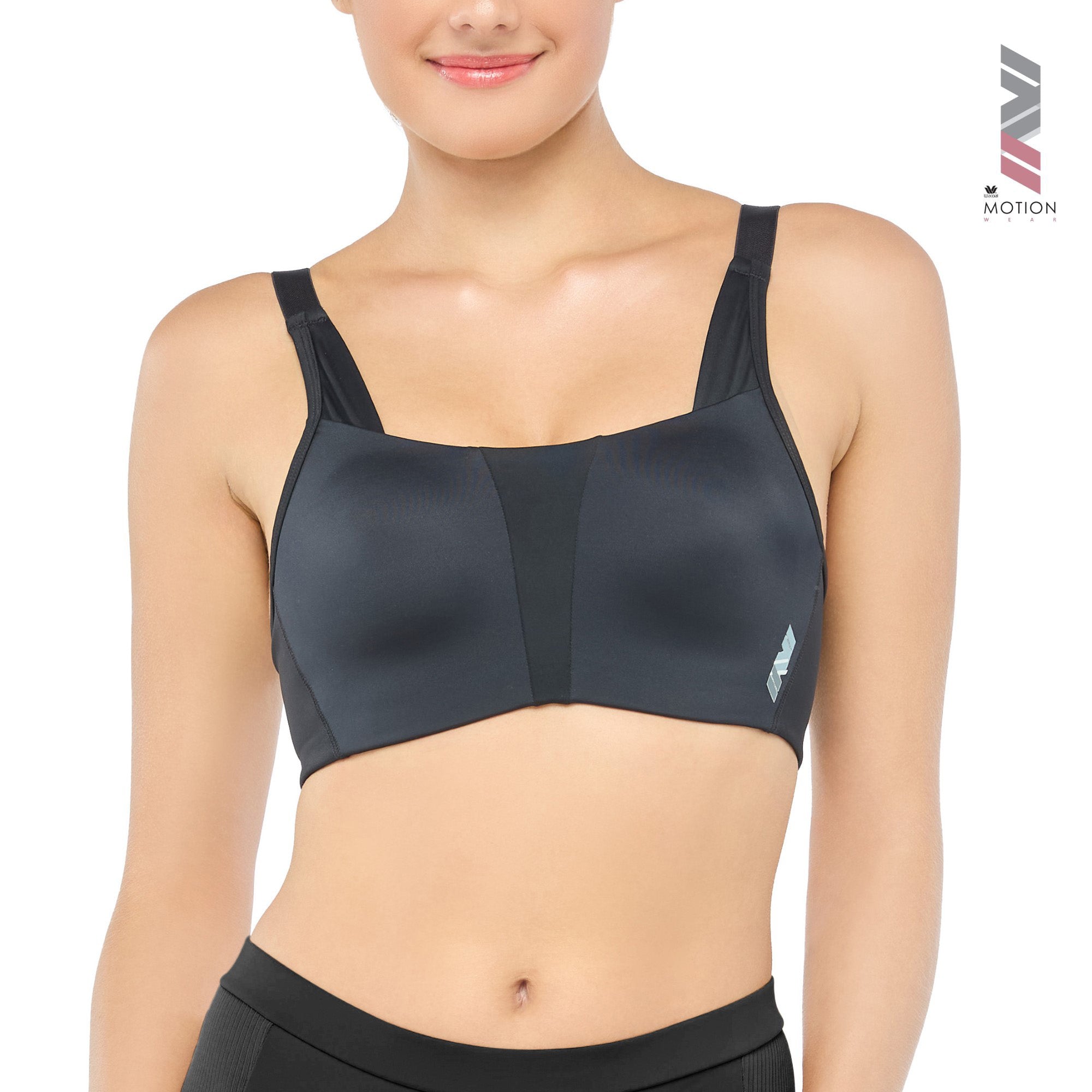Wacoal Motion Wear บราสำหรับออกกำลังกาย In to Out (Level.2) รูปแบบตะขอ รุ่น WR1525 สีดำ (BL)