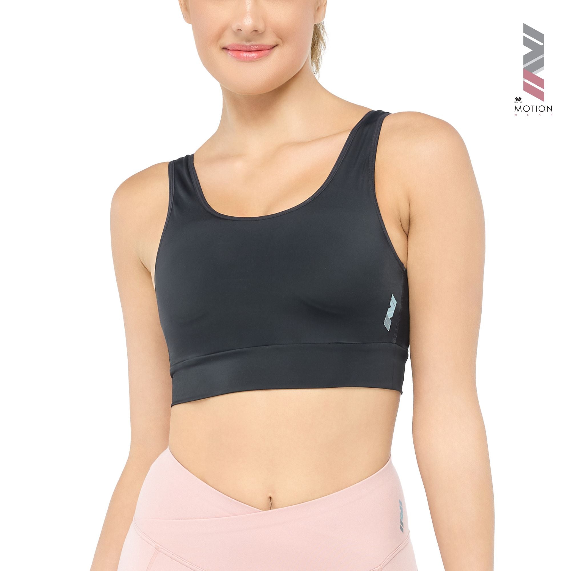 Wacoal Motion Wear บราสำหรับออกกำลังกาย In to Out รุ่น WR3208 สีดำ (BL)